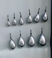 10 of 1 oz lead Teardrop drop shot weights