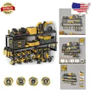 Wall-Mounted Tool Storage Rack with 4 Outlet Power Strip – Perfect for Workshops