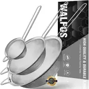 Fine Mesh Strainers Set, Premium Stainless Steel Colanders and Sifters, with ...