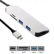 USB 3.1 Type-C USB-C to HDMI + Dual 3.0 Hub & SD TF Card Reader for Laptop PC