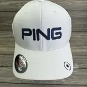 Ping Tour Play Your Best Sensorcool Flexfit White/Navy Golf Hat Cap Men's L/XXL