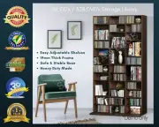 NEW CD/DVD/BOOK Rack Storage Shelf Unit Book Stand Cupboard Adjustable - BROWN