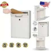 Durable Outdoor Wall Mailbox with Key Lock, 16.2"H for Safety and Style