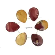 6 Large Mookaite Flat Pear Briolette Pendant Beads 22x30mm #85494