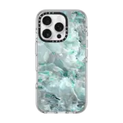 iPhone 16 Pro Clear Case MagSafe Compatible Teal Onyx Marble