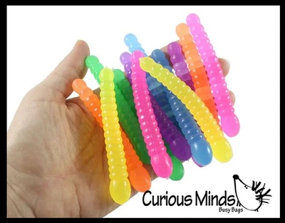 Gummy Worm Squishy Fidget Stretchy Strings - Cute Party Favor - Fake Food Candy