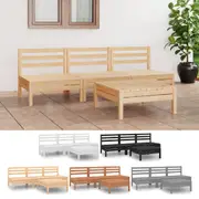 Solid Pinewood Garden Lounge Set 4 Piece Furniture Set Multi Colours vidaXL