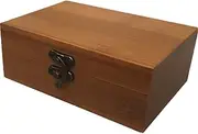 5.1x3.5x2'' Unpainted Bamboo Wood Storage Box with Secure Lock Stash Box with Smooth Hinge for Toys, Cosmetics and Accessories
