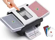 OUFUYU Automatic Card Shuffler, Card Shuffler Electric for 1-2 Decks One-Press Car & Manual Rechargeable 2000mAh Low Noise for Poker UNO Blackjack Skip-BO Phase 10 Texas Hold'em