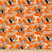Sykel Enterprises NCAA Tennessee Volunteers Tone Cotton Fabric, Orange, White, Black