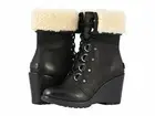 New in Box Sorel Women's After Hours Lace Shearling High-Top Nubuck Boots Black
