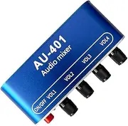 Daiilg DC 5V-12V AU-401 Stereo Audio Mixer 4 Input 1 Output Individually Controls Board Sound Mixing DIY Headphones Amplifier Easy to Use