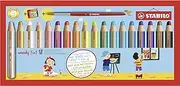 Multi-talented Pencil STABILO woody 3-in-1 box set of 18 assorted colours + sharpener & paint brush