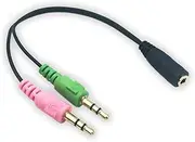 AUX 3.5mm Audio Mic Splitter Cable Headphone Microphone Adapter Female to 2 Male