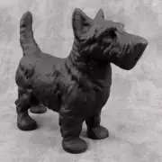 BLACK SCOTTISH TERRIER SCOTTIE DOG Heavy CAST IRON DOORSTOP STATUE