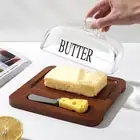 with Bamboo Tray Nordic Style Butter Case Cheese Container Cheesecake