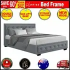 Artiss Bed Frame Double Full Size Gas Lift Base With Storage Grey Fabric TIYO