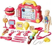 Pretend Doctor Playset - Toddler Doctor Toy Set | 36X Cosplay Stethoscope Light Sound Detector for Preschool Learning Boys Girls