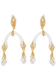 Alexis Bittar Liquid Vine Lucite and 14kt Gold-plated Drop Earrings ONE SIZE