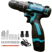 Power Drill Set - 12V Drill/Driver Kit with Bits, 180 in-lbs Max Torque Motor