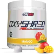EHP Labs OxyShred Pre Workout Powder - Energy Boost Drink - Mango, 60 Servings