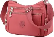 [Generic] Large Capacity Handbag | Women Nylon Shoulder Pouch | Waterproof Zipper Organizer Pouch With Multi Pocket Design for Traveling School Outdoor
