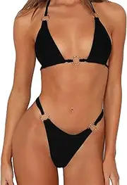 [EVBEA] High Waisted Bikini Push Up Bandage Tummy Control Swimwear High Waisted Leg Two Pieces Swimsuit Sets for Women Juniors