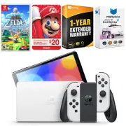 Nintendo Switch White OLED + Zelda Link's Awakening Game + $20 eShop Gift Card