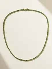 [Roxanne First] Roxanne First - 14-karat Gold Tsavorite Tennis Necklace - Green - One size One size Green