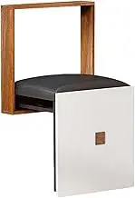 Modern White Leather Wall-Mounted Folding Stool, 300kg Capacity, Folded: 39.5 x 43.5 x 7.5 cm, Unfolded: 69.5 x 36.5 x 35.5 cm (Type-d)