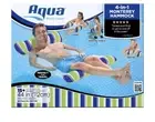 Aqua Inflatable Monterey 4-In-1 Hammock Pool Float, Green & Blue Multi Stripe