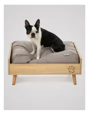 [Charlies] Scandi Elevated Bed 6448.825.4cm in Natural/Grey