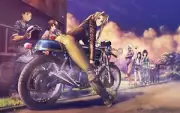 Anime vehicle motorcycle women with motorcycles Playmat Gaming Mat Desk