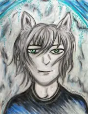 ANIME WOLFMAN 5x7 Fantasy Art Print Signed by Artist KSams