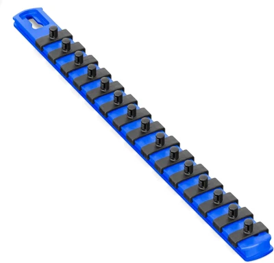 ERNST 13-Inch Socket Rail Organizer with 15 1/4-Inch Twist Lock Clips, Blue (...