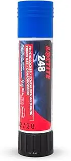 LOCTITE Screw Lock 248, Screw Adhesive for Securing Bolts and Nuts, Medium Strength Threadlocker for Active and Passive Metals, in Pin Shape, 1x9g