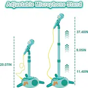 New Karaoke Machine For Girls With Adjustable Stand Bluetooth Karaoke Microphone With Vioce Changer Birthday For Girls Boys-green