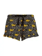 NEW PETER ALEXANDER WOMENS BLACK LEOPARD FLUTTER PJ SHORTS XS RRP$49.95