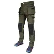 Workear Pesso Jupiter Trousers Slim Fit Work Pants Heavy Duty Strech Chaki