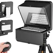 LENSGO TC7S Portable Teleprompter for Phone, Mini Teleprompter with Remote Control Compatible with iPhone & Android for Online Teaching Vlog Live Streaming Interview, Fold in One Sec