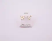 Women's 14k Gold Pink Mickey Mouse Silhouette Cubic Zirconia Mini Stud Earrings*