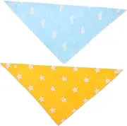 ANDRESLAD Infant Drool Bibs 2 Pack Soft Cotton Baby Bibs Unisex Washable Snap Closure for Feeding Teething