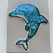 Sequined Dolphin Embroidered Appliques/Patches for Sewing/Crafts