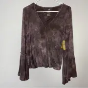 NEW American Eagle Womens Purple Peasant Top Size Small