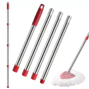 4-Section Spin Mop Replacement Handle- 2.5-5 Foot Mop Handle Replacement Stic...