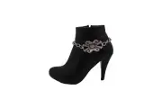 New Women Silver Metal Chain Boot Bracelet Shoe Ethnic Charm Anklet Young Groovy