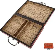 CRILSTYLEO Portable Mahjong Storage Box Large Chinese Set for Boys and Girls Wooden Storage Case