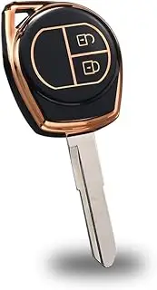 KUNIO Car Key Fob Cover Case Fit for Suzuki Vitara Swift Ignis SX4 Liana Alto Key Protective Cover Keychain TPU Key Holder Car Accessory 2 Buttons A Black