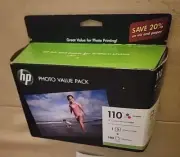 Genuine HP 110 Photo Value Pack Tri Color Cartridge OEM NEW ~ 04/2013