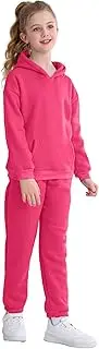 [NHUHEQ] Girl's Hooded Suit Kids Pullover Sweatsuit and Jogging Pants Unisex Tracksuit for Age 1-13 Years Outfit